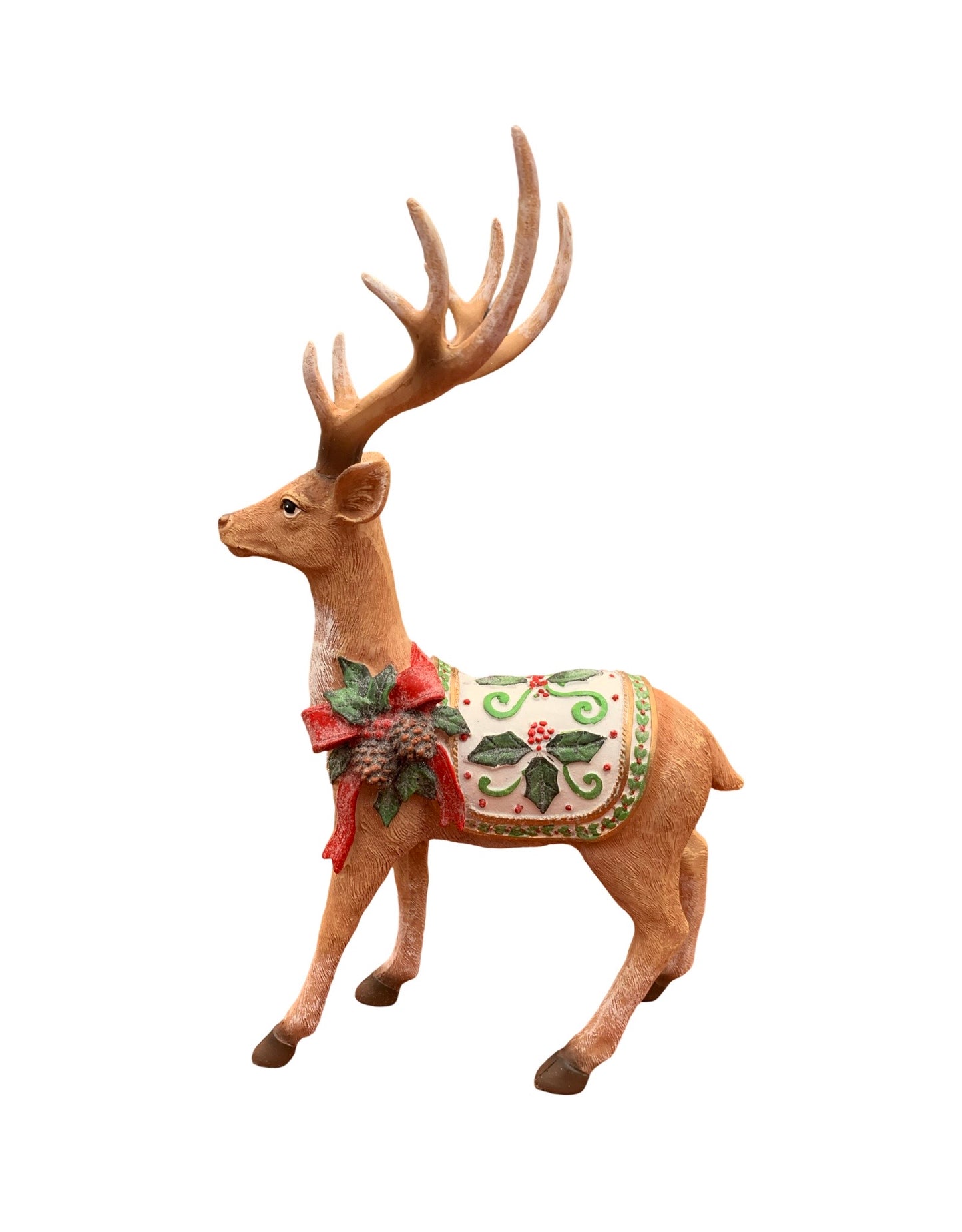 Resin Deer with Holly Saddle