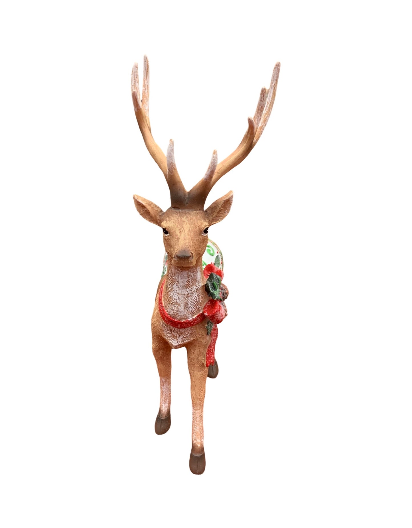 Resin Deer with Holly Saddle