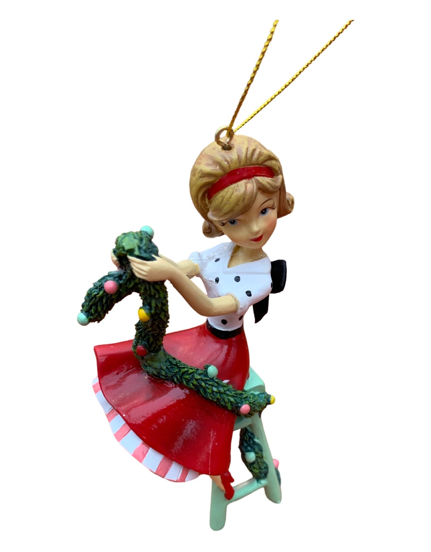 Resin Retro Women Christmas Ornaments