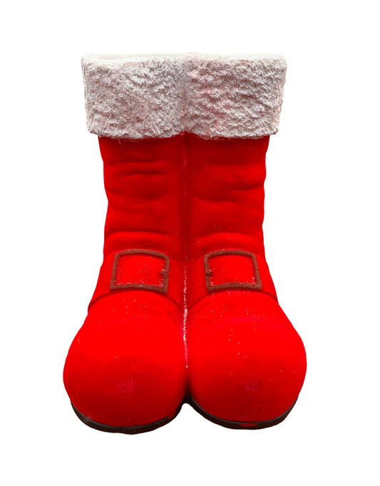 Resin Flocked Santa Boot