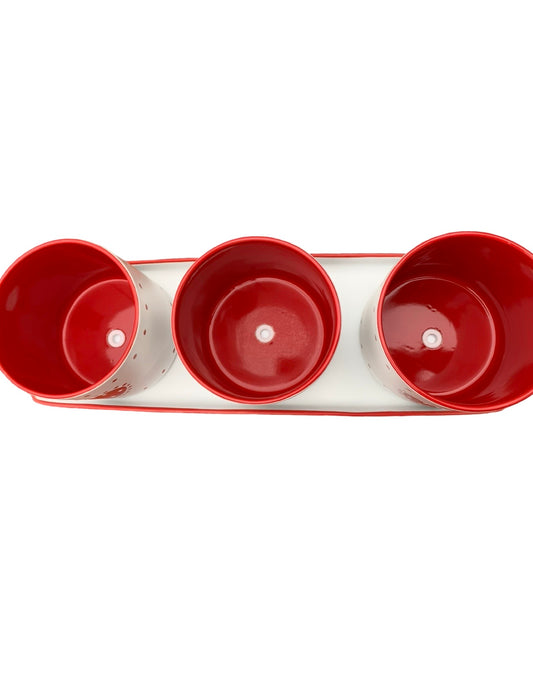 Red Country Heart Tray Set