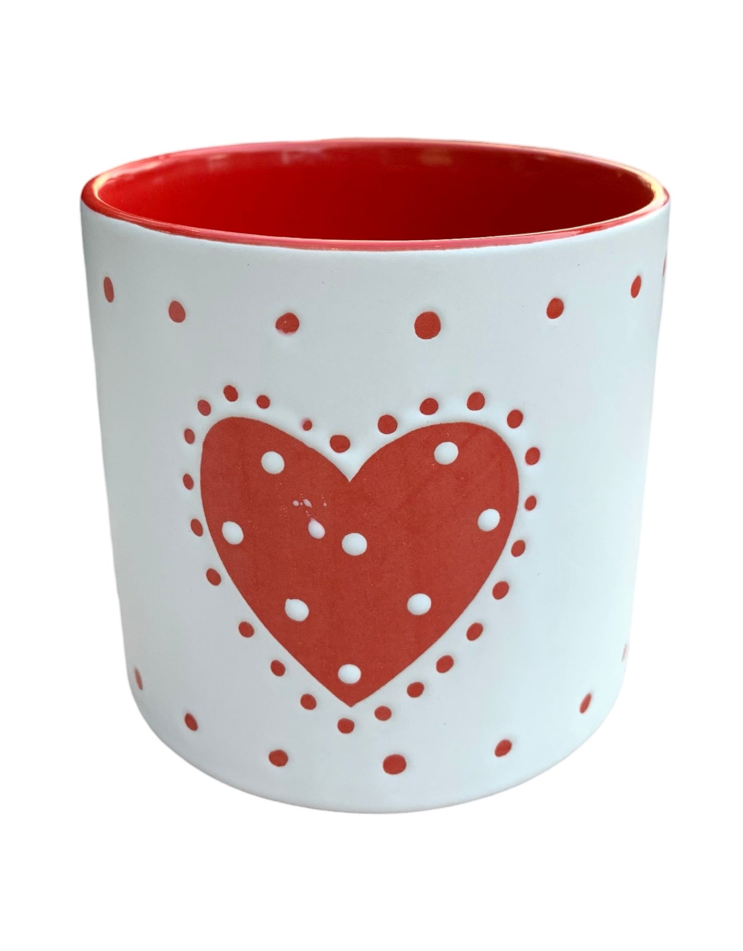 Red Country Heart Pot