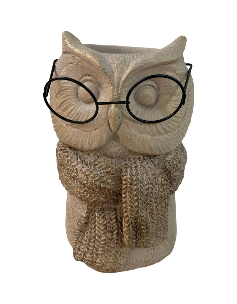 Concrete Pot with Glasses and Scarf