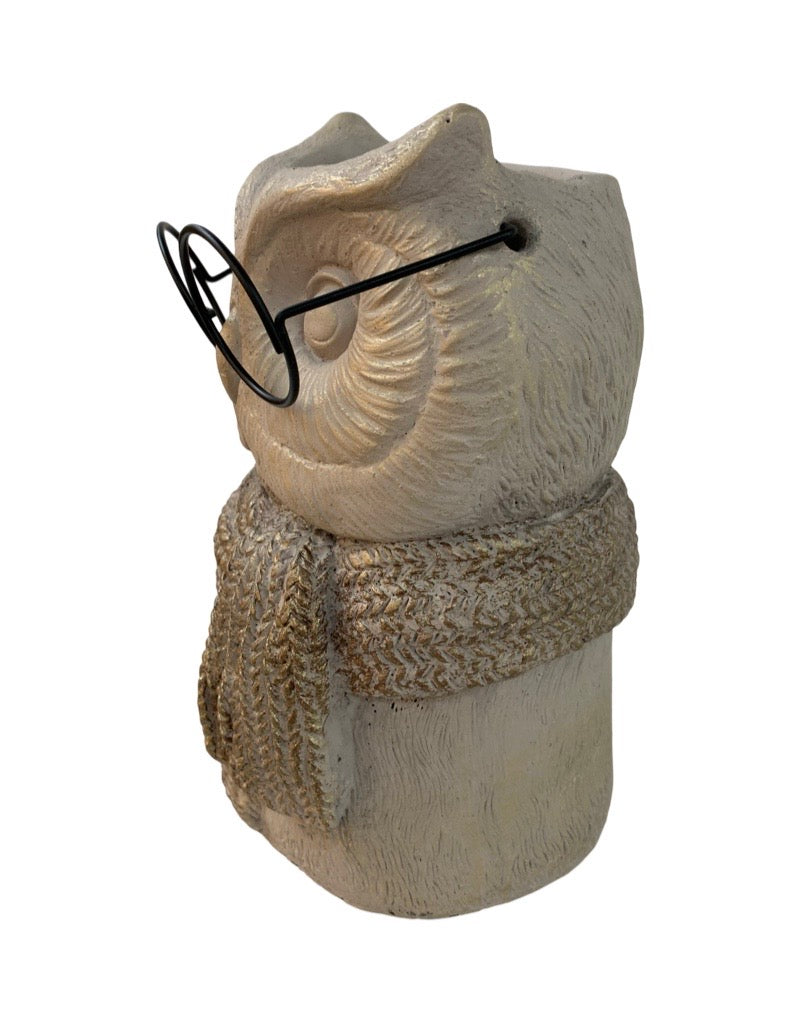 Concrete Pot with Glasses and Scarf