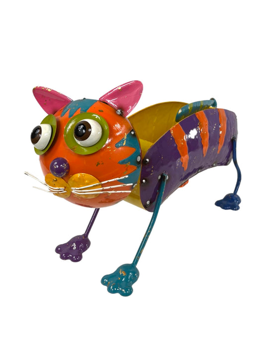 Enamel Metal Colorful Cat Planter