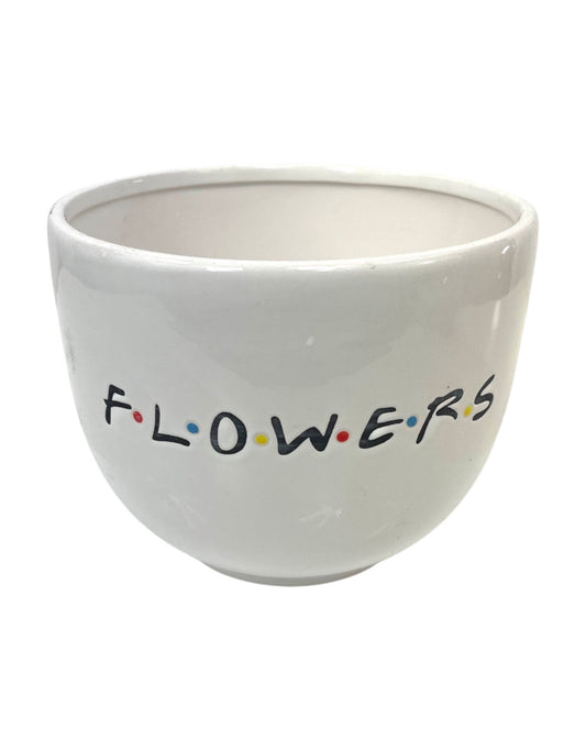 Ceramic 'Flowers' Planter 8 inch