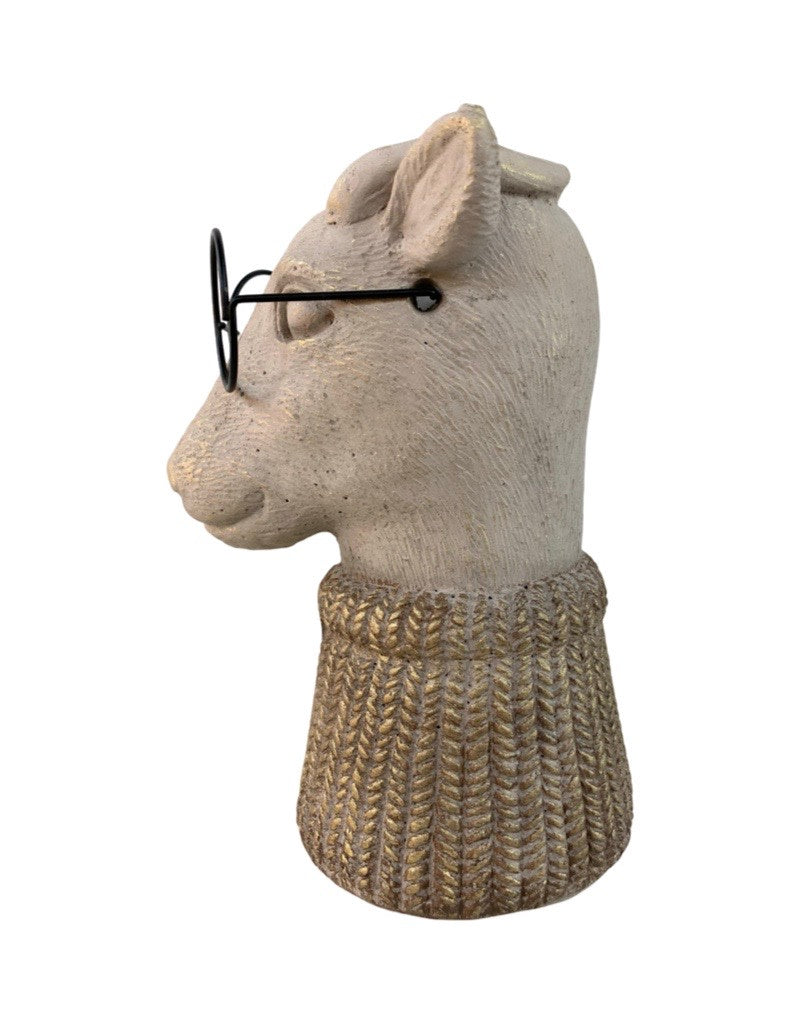 Concrete Pot with Glasses and Scarf