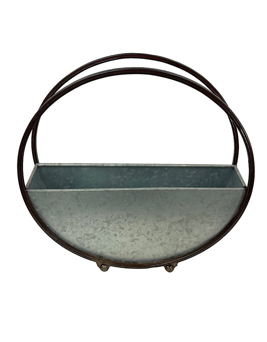 Small Galvanized Hoop Planter 12 Inch