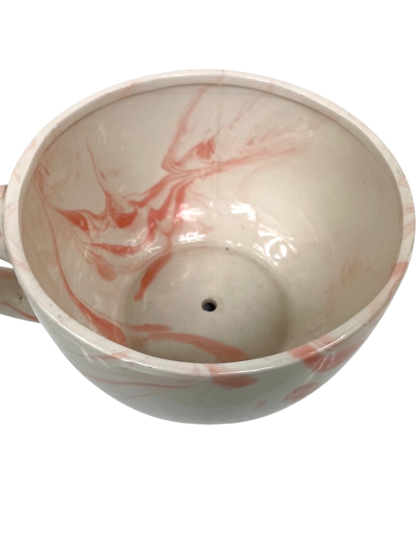 Marbled Tea Cup Planter Pink 8 inch