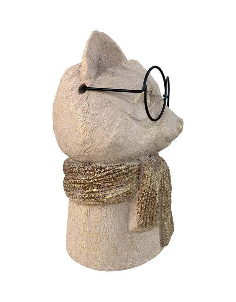 Concrete Pot with Glasses and Scarf