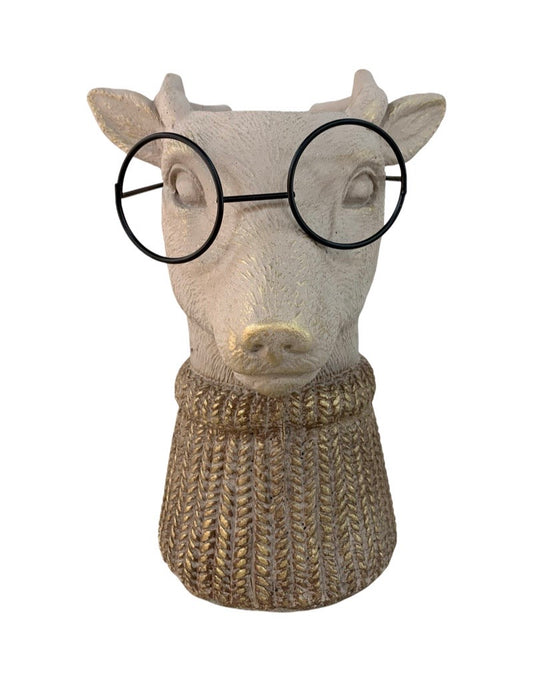 Concrete Pot with Glasses and Scarf