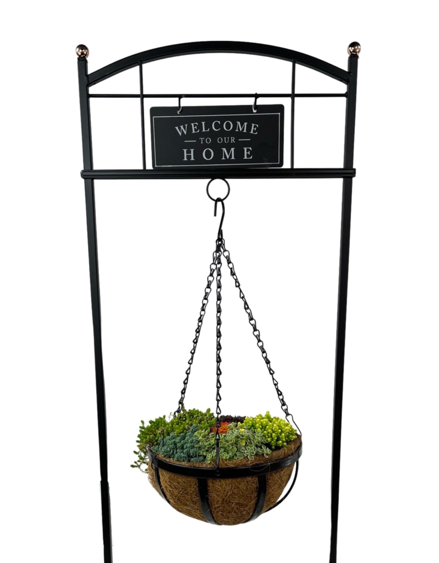 Welcome Home Hanging Basket Stand