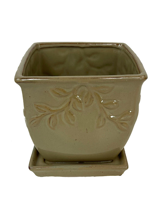 Vine Rim Square Planter 6 Inch