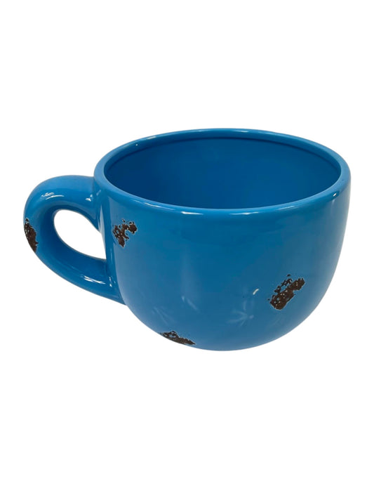 Tea Cup Blue Ceramic 6 Inch