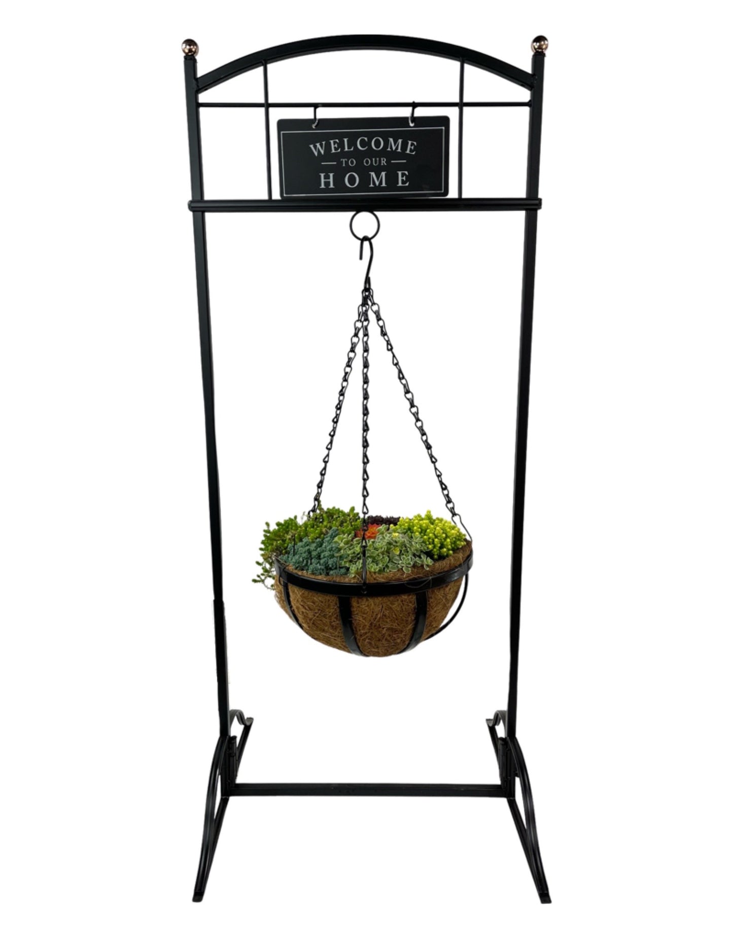 Welcome Home Hanging Basket Stand