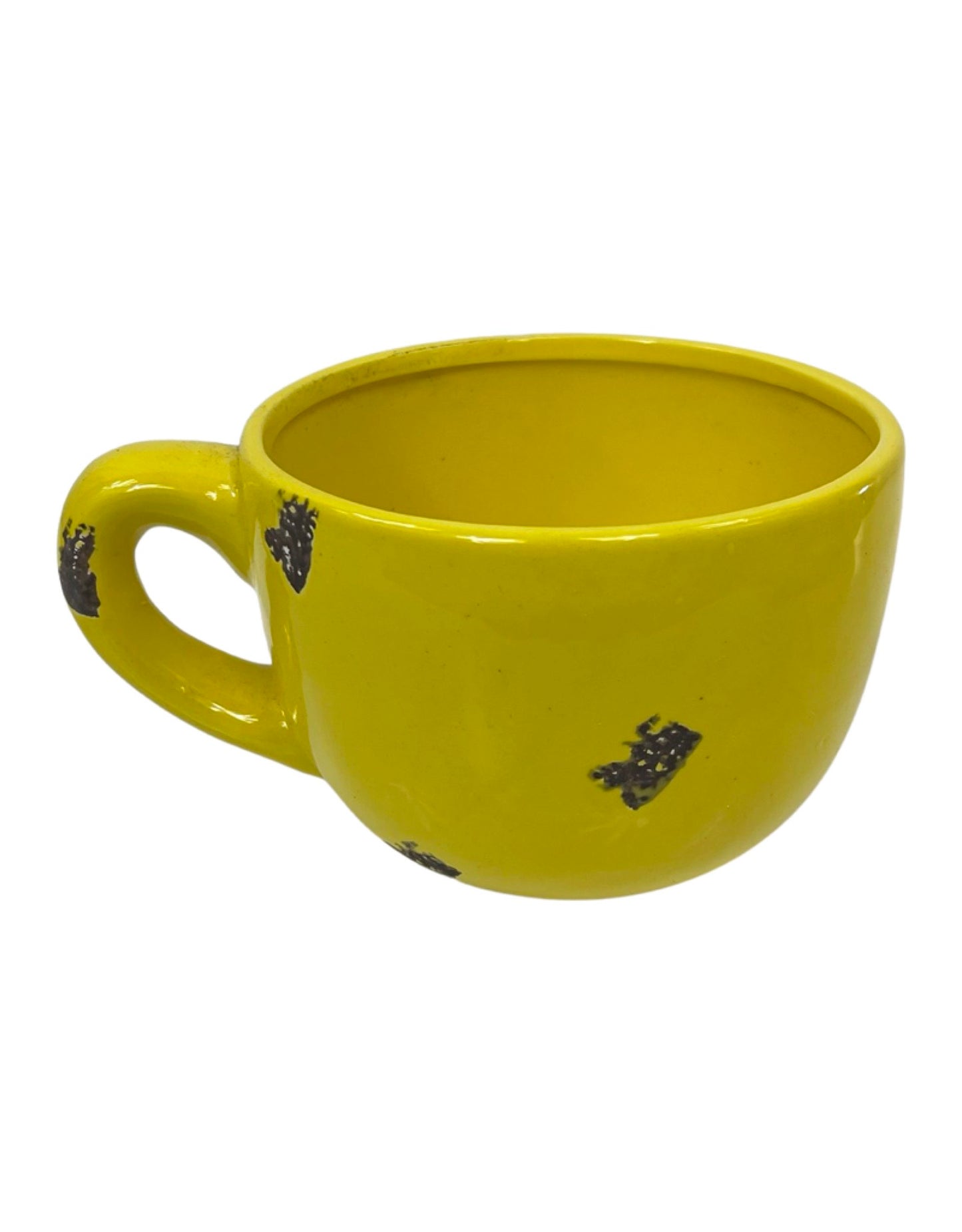 Tea Cup Yellow Ceramic 6 Inch