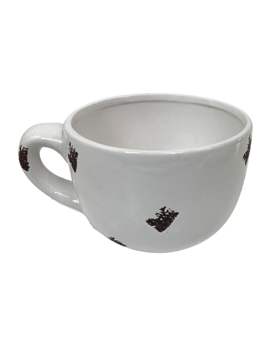 Tea Cup White Ceramic 6 Inch